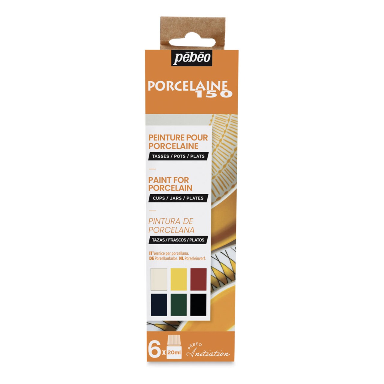 Pebeo Porcelaine 150 Paints - Initiation Set, Set of 6, 20 ml bottle
